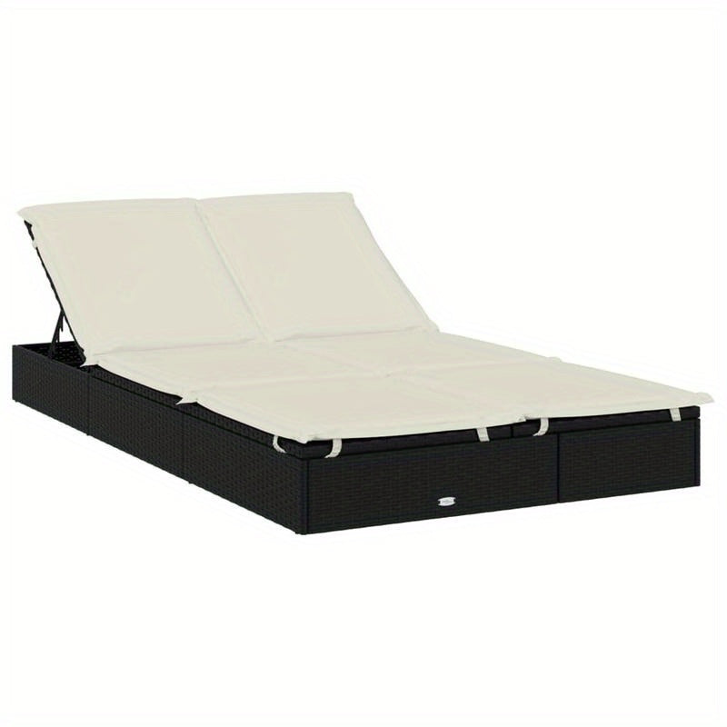 2-Seater Outdoor Lounge with Foldable Roof - Teak Frame, Ergonomic Design, 213x118x97cm, Spacious Sunbed for Poolside & Garden Relaxation, Durable Weather-Resistant Fabric, Garden Relaxation, Shaded Seating, Sturdy Constructi