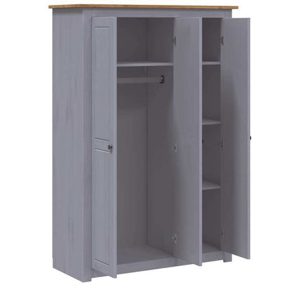 Kledingkast – Garderobekast – Opbergkast – Kasten – Zweefdeurkast – Grijs Dennenhout – Ruimtebesparend Compact – Duurzaam & Weerbestendig