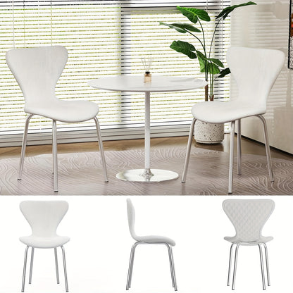 Eetkamerstoelen – Stoelen – Kuipstoelen – Designer Stoelen – Witte Fluwelen Stoelen – Ergonomisch Ontwerp – Metalen Frame