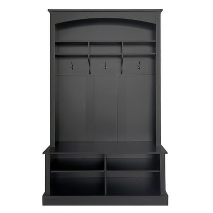 Zwarte Salontafel – Koffietafel – Woonkamertafel – Tafel Met Lades – Opbergtafel – Hoogglans Afwerking – 4 Lades Met Schuifblad – Bamboe, Draagvermogen 30 kg