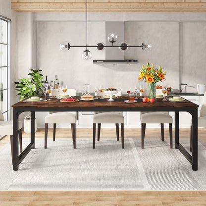 Eettafel – Dinertafel – Keukentafel – Werktafel – Tafel – Industrieel Rustiek Design – 180x90 cm – Metalen Frame & Houten Blad