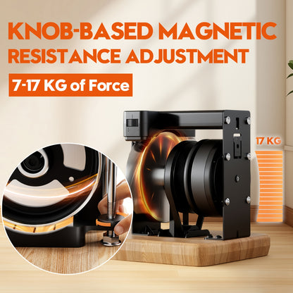 Full-Body Home Strength Training Machine with Magnetic Resistance System - Adjustable 7-17kg Weight for Squats, Presses, Press | Multifunctional Fitness Station Suitable for &, Solid Wood Base, No Electronics/ Setup (Full Acc