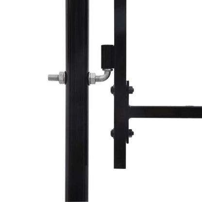 Zwarte Metalen Tuinpoort – Tuinhek – Terraspoort – Buitenhek – Sierhek – Gebogen Bovenkant – Duurzaam Staal – 1,75x5 Meter