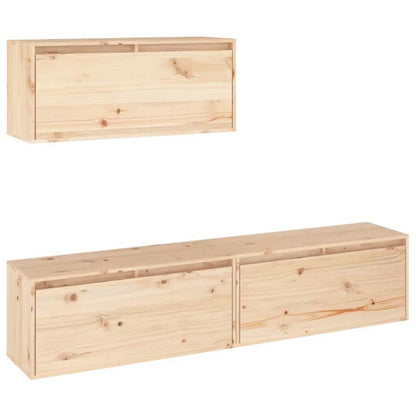tv meubel – tv kast – tv dressoir – televisie meubel – mediaconsole – massief dennenhout – laag design onder 68 cm