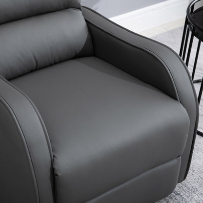 Relaxfauteuil – Recliner – Fauteuil – Tv-stoel – Leunstoel – Donkergrijs – Verstelbare Rugleuning 160° – Kunstleer Bekleding