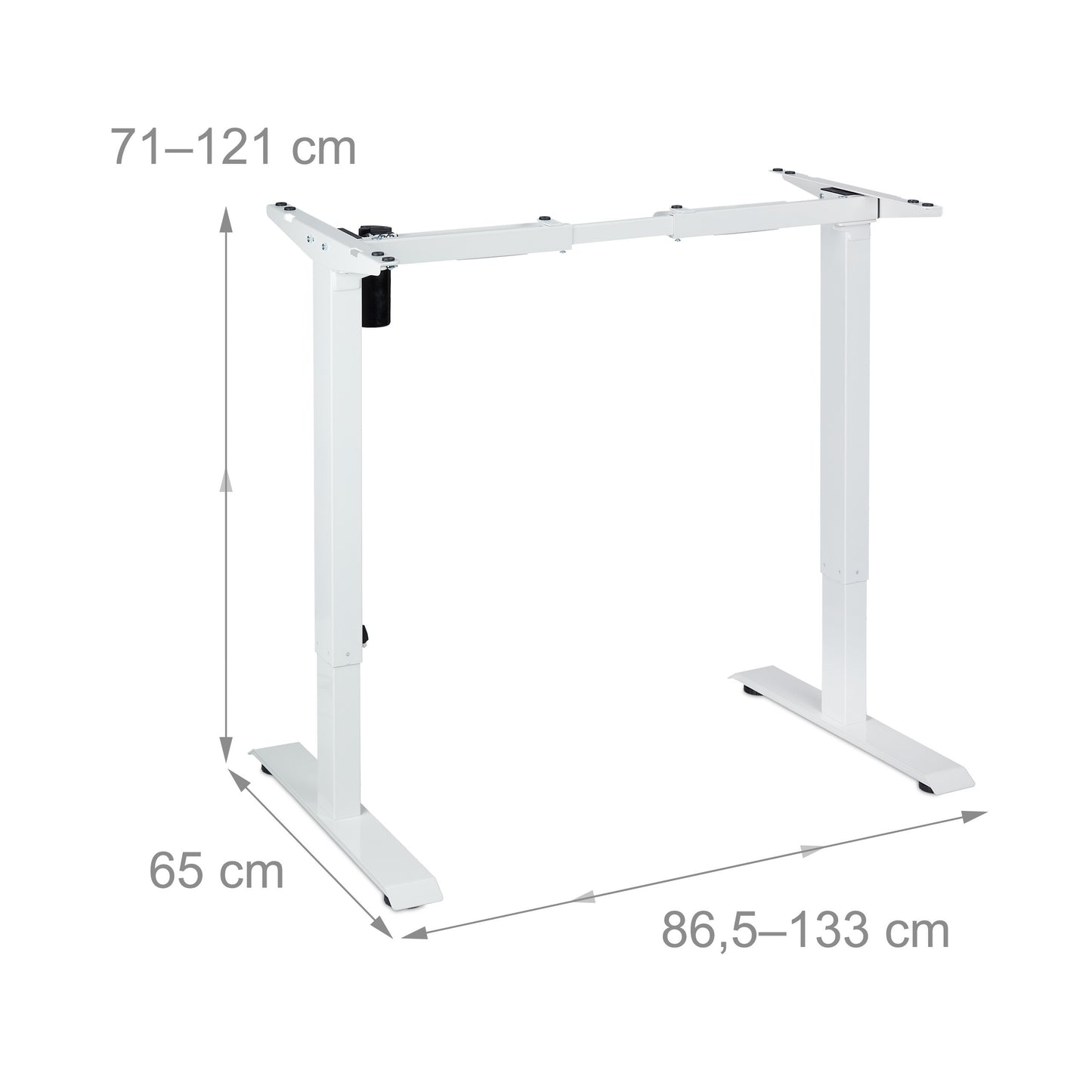 Elektrisch Tafelonderstel – Verstelbaar Bureau Onderstel – Zit-sta Bureauframe – Ergonomisch Bureau Onderstel – Wit – Hoogte 71-121 cm – Geheugenfunctie & Postuurherinnering