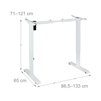 Elektrisch Tafelonderstel – Verstelbaar Bureau Onderstel – Zit-sta Bureauframe – Ergonomisch Bureau Onderstel – Wit – Hoogte 71-121 cm – Geheugenfunctie & Postuurherinnering