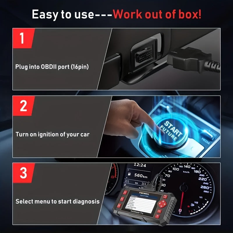 OBD2 Scanner – Diagnoseapparaat – Auto Scan Tool – Foutcode Lezer – ECU Diagnostiek – Bidirectionele Test – Zonder Batterij – Levenslange Gratis Updates