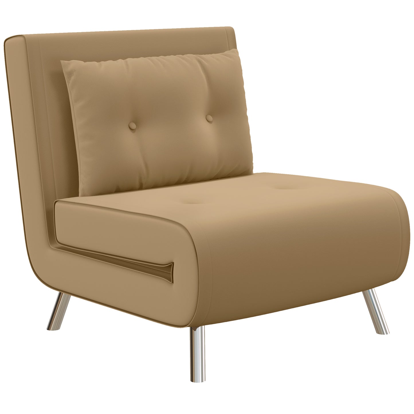 Slaapfauteuil – Relaxstoel – Bedfauteuil – Gastenbed – Velours Fauteuil – Donkergrijs – 3-stand Verstelbare Rugleuning – Compact 77x88x83 cm