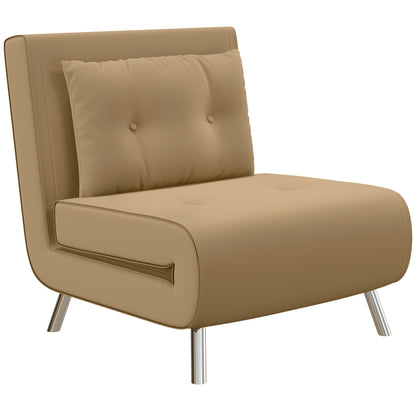 Slaapfauteuil – Relaxstoel – Bedfauteuil – Gastenbed – Velours Fauteuil – Donkergrijs – 3-stand Verstelbare Rugleuning – Compact 77x88x83 cm