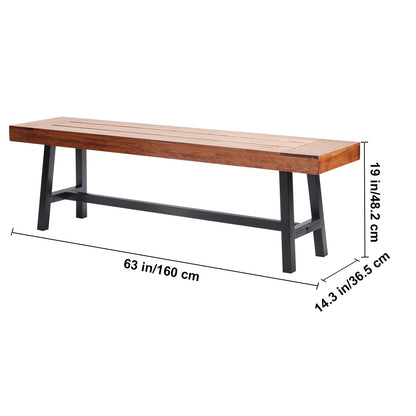 Tuinbank – Buitenbank – Parkbank – Houten Bank – Tuinmeubel – Massief Hardhout – Metalen Poten – Weerbestendig – 160 cm