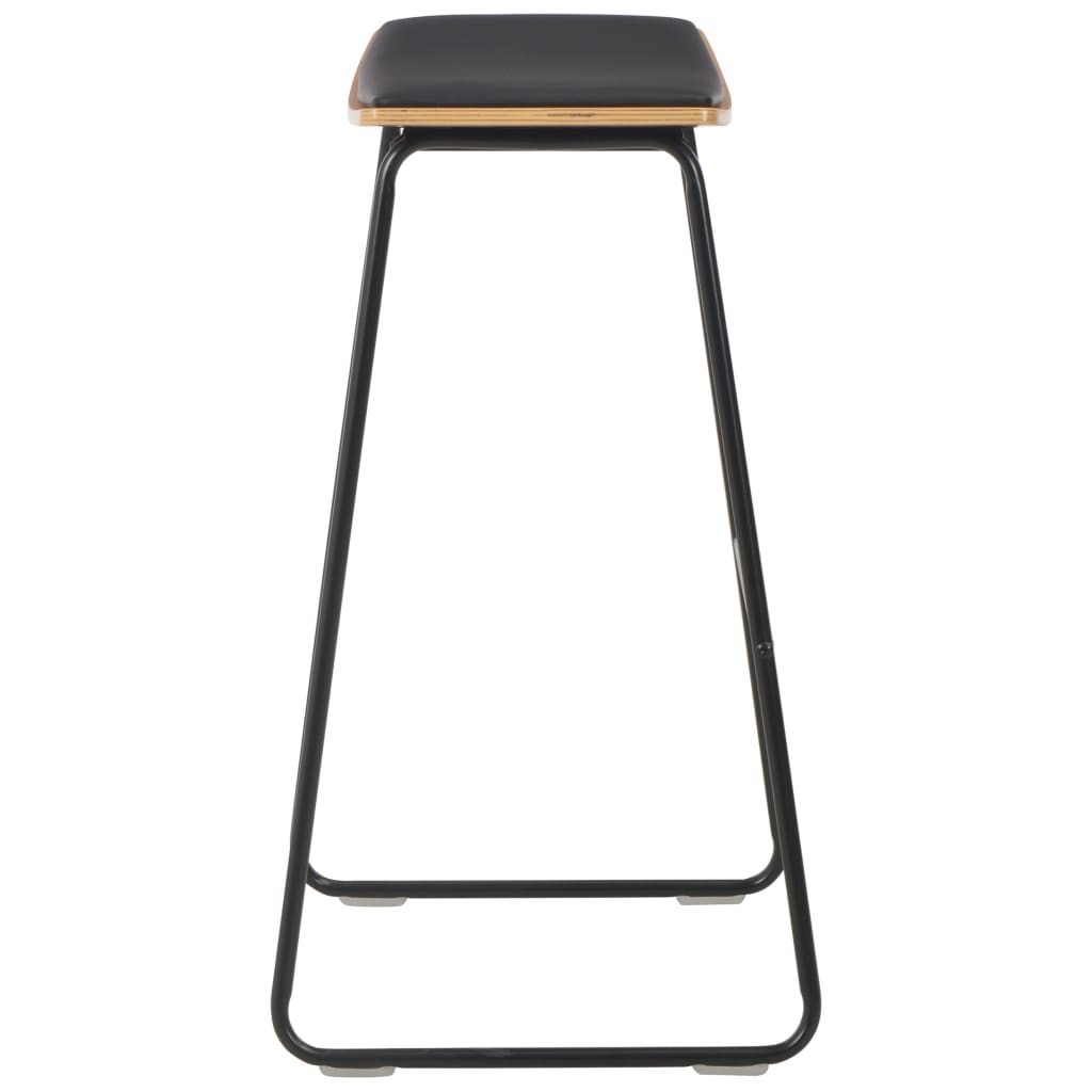 Barset – Barkrukset – Eethoekset – Keukenmeubel – Bistroset – Zwart – Gepoedercoat Stalen Frame – Massief Houten Tafelblad