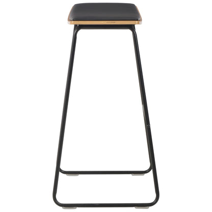 Barset – Barkrukset – Eethoekset – Keukenmeubel – Bistroset – Zwart – Gepoedercoat Stalen Frame – Massief Houten Tafelblad