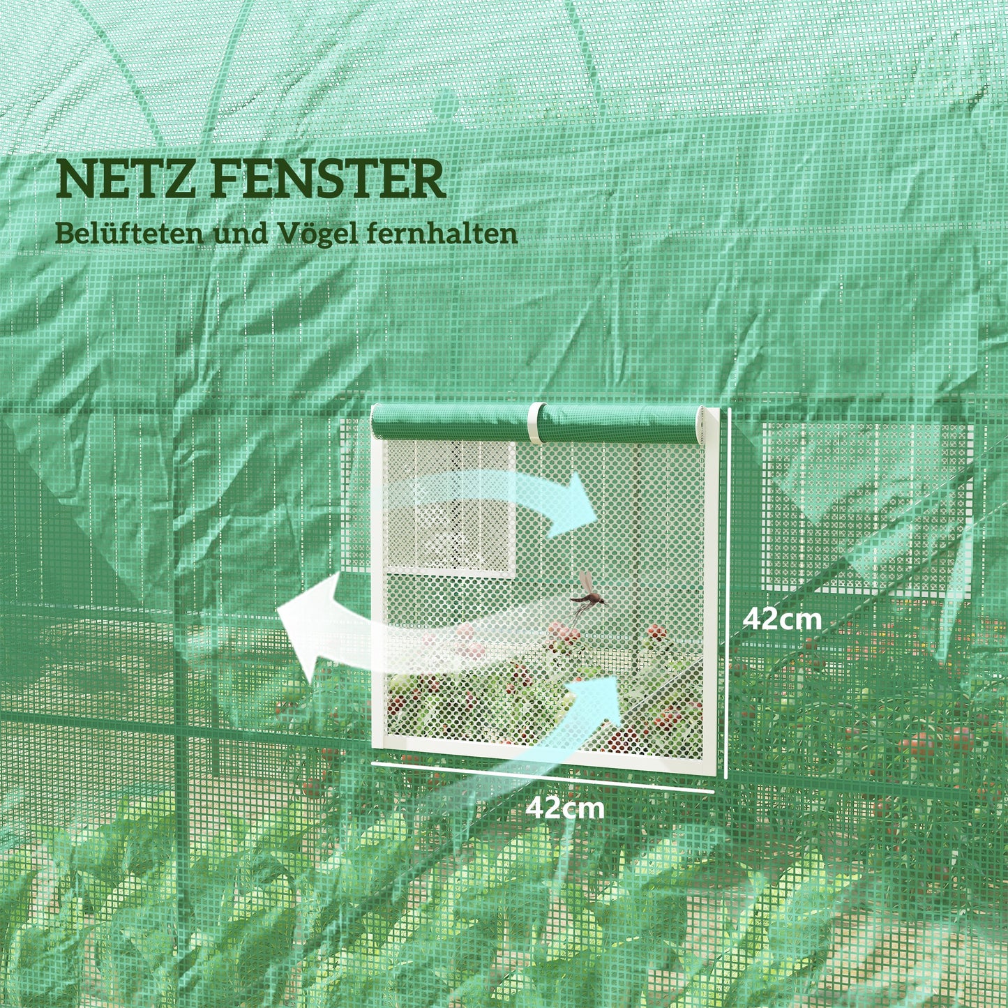 Kas – Tuinkas – Groentekas – Plantentunnel – Kweekkas – Groen – 245x200x198 CM – Gegalvaniseerd Stalen Frame Met PE Folie