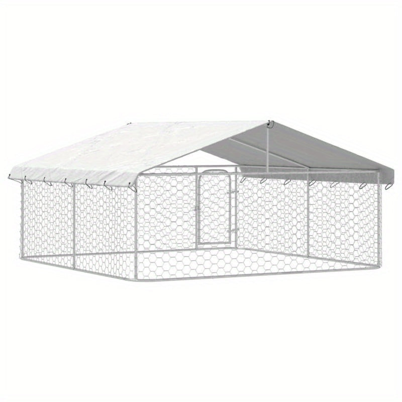 Outdoor kennel with roof 300x300x150cm suitable for multiple pets or medium to large dogs provides a spacious activity area stable structure easy to install