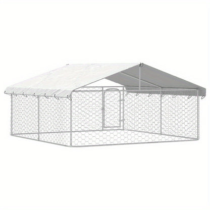 Outdoor kennel with roof 300x300x150cm suitable for multiple pets or medium to large dogs provides a spacious activity area stable structure easy to install