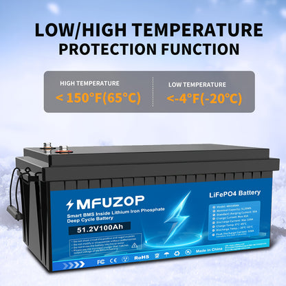LiFePO4 Accu – Lithium Batterij – Zonne-energie Accu – Camper Accu – Deep Cycle Accu – 48V 100Ah Capaciteit – 15000+ Levensduur Cycli
