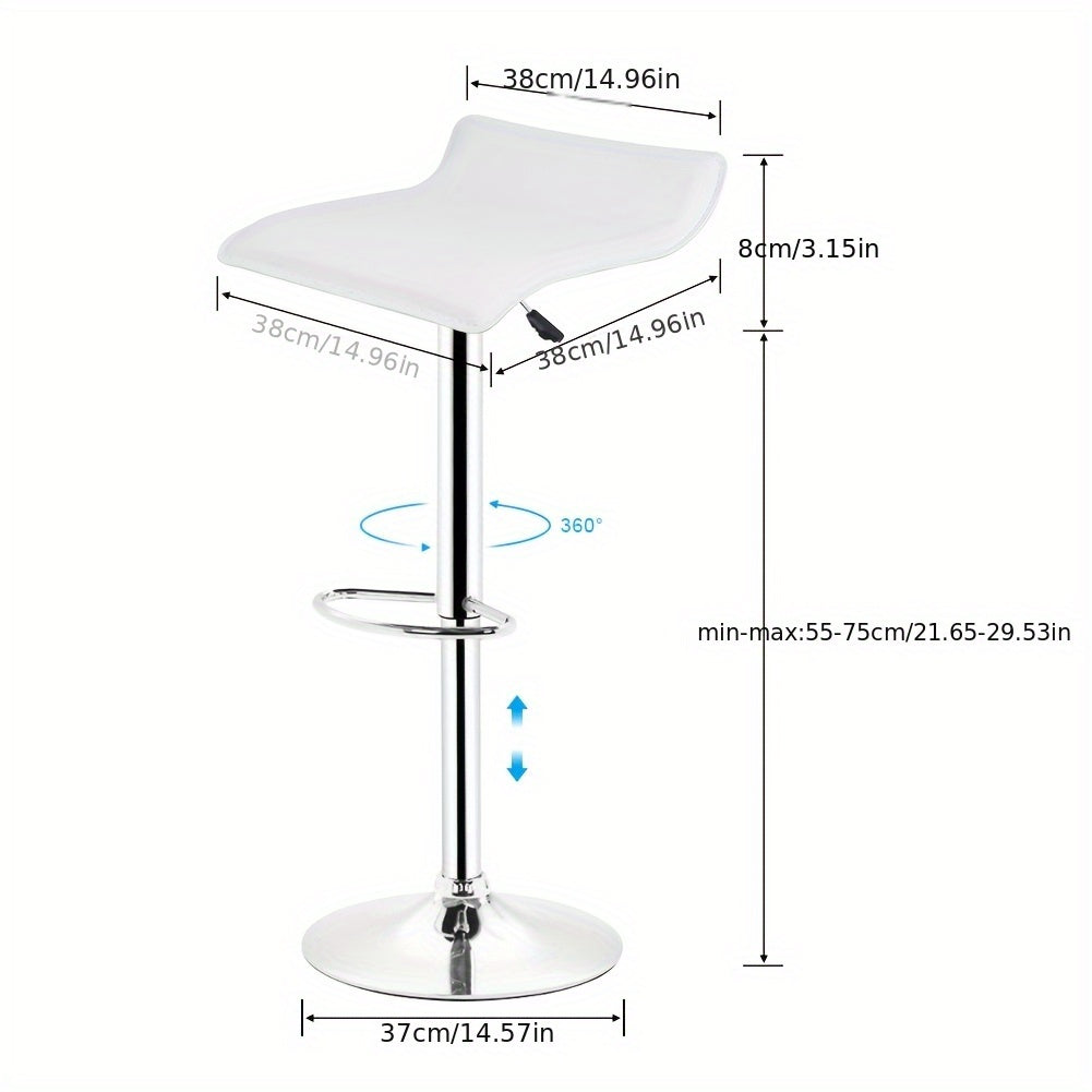 4pcs White Commercial Bar Stools | Heavy-Duty Vegan Faux Leather Seating For Restaurants & Cafes, Adjustable Height Counter Stools (Easy-Clean & Bistro Style)