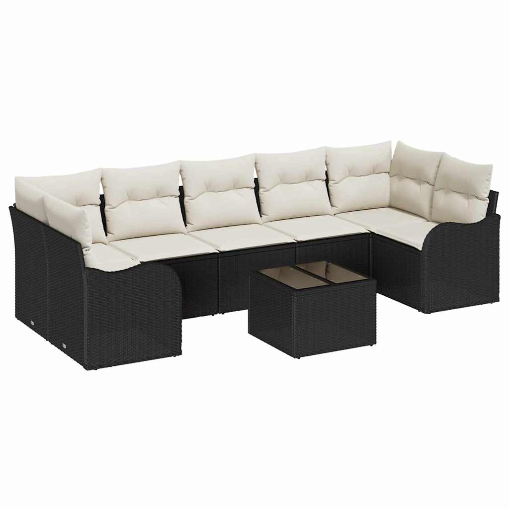 Tuinbank – Buitenbank – Loungeset – Tuinmeubel – Modulaire Sofa – Weerbestendig Kunststof Vlechtwerk – Verstelbare Poten – Zwart/crème