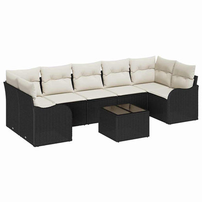 Tuinbank – Buitenbank – Loungeset – Tuinmeubel – Modulaire Sofa – Weerbestendig Kunststof Vlechtwerk – Verstelbare Poten – Zwart/crème
