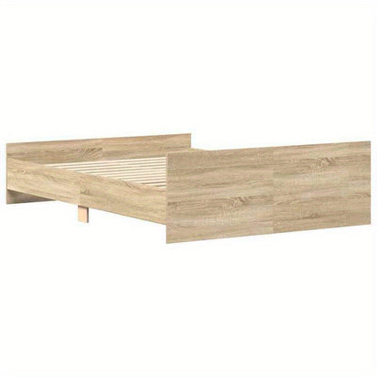 Moderne Bedombouw – Bedframe – Bedframe Met Hoofdbord – Ledikant – Slaapkamermeubelen – Sonoma Eiken – Stevig Hardhout – 150x200 cm