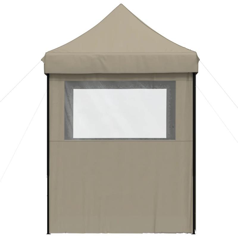Portable Foldable Pop-Up Party Tent with 4 Walls - Instant Setup, Sturdy Frame & Taupe Beige/Brown Canopy, Easy Setup for Weddings, Camping, Backyard Events - Lightweight Outdoor Shelter with Space (No Tools Required)