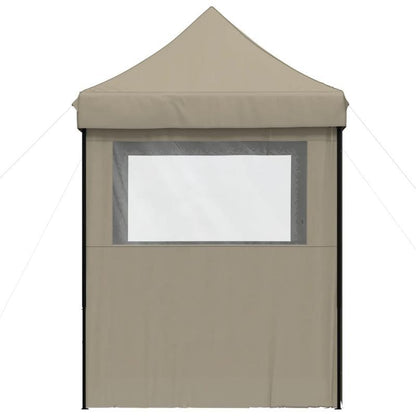 Portable Foldable Pop-Up Party Tent with 4 Walls - Instant Setup, Sturdy Frame & Taupe Beige/Brown Canopy, Easy Setup for Weddings, Camping, Backyard Events - Lightweight Outdoor Shelter with Space (No Tools Required)