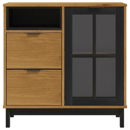 Sideboard with glass doors FLAM 80x40x80cm solid pine wood