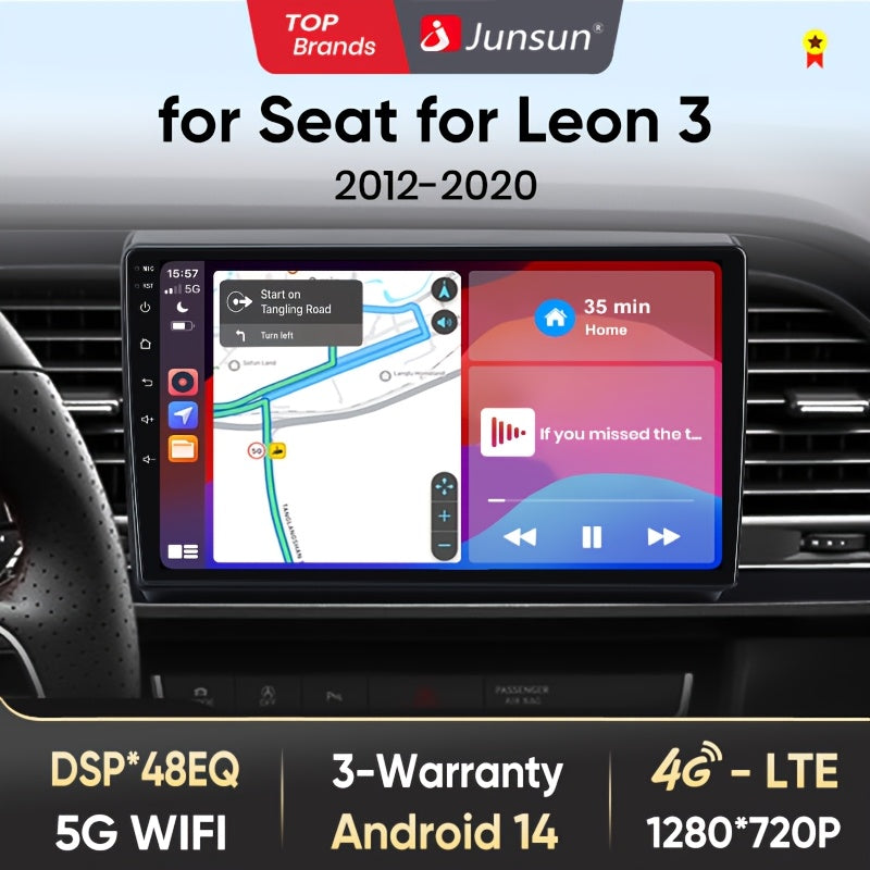Autoradio Seat Leon 3 – Multimedia Radio – Navigatiesysteem – CarPlay Radio – Android Auto Stereo – 9 Inch HD Touchscreen – Draadloze Connectiviteit Wi-Fi