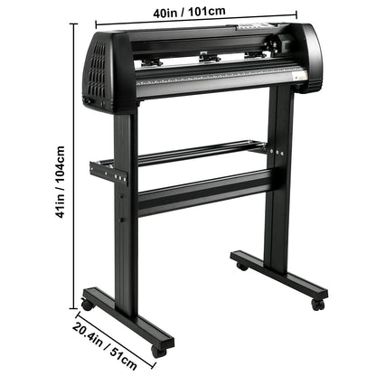 VEVOR Vinyl Cutter Machine, 34 Inch Paper Feed Cutting Plotter Bundle, Adjustable Force & Speed Vinyl Printer, LCD Display Windows Compatible Sign Making kit with Signmaster Software, Supplies, 3 Blad