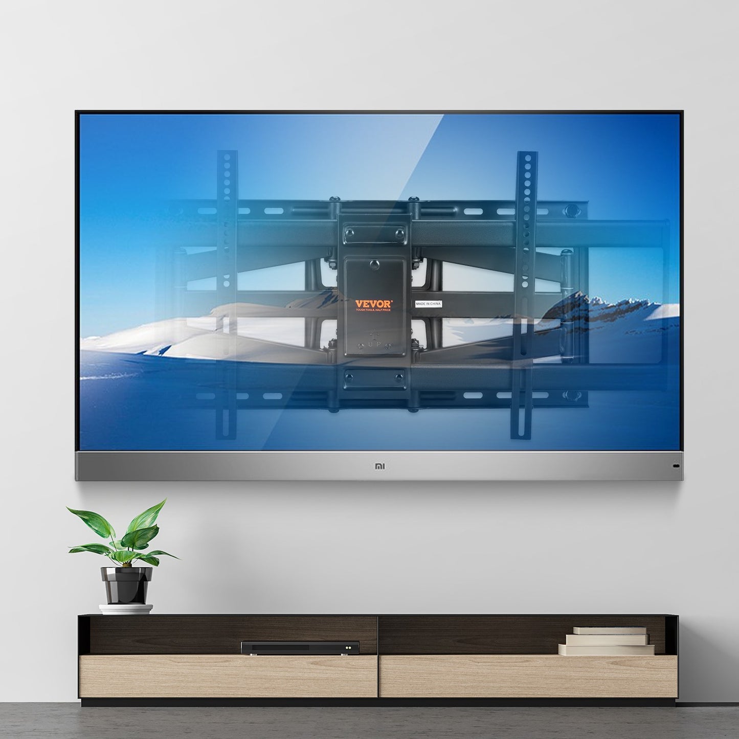 TV Beugel – TV Muurbeugel – Wandbeugel – Ophangbeugel – Bevestigingsbeugel – Volledig Verstelbaar – Carbon Staal Tot 75 KG – 37-90 Inch – VESA 600x400