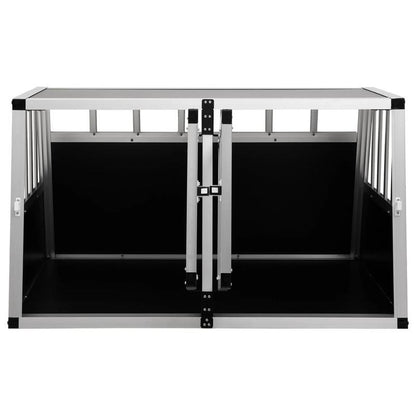 Hondenkennel – Hondenkooi – Hondenhok – Buitenkennel – Hondenbench – Dubbeldeurs – Duurzaam Aluminium & Hout – 89x69x50 cm