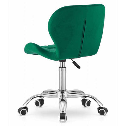 Bureaustoel – Draaifauteuil – Office Chair – Stoel – Bureau Stoel – Donkergroen Velvet – Verstelbare Zithoogte – Verchroomde Basis
