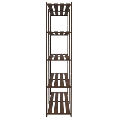 Opbergrek – Opbergrek – Stellingkast – Opbergkast – Rek – 5 Laags – Hoogwaardig Dennenhout – 170x38x170 cm – Bruin