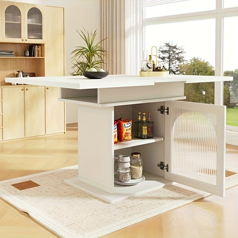 Eettafel – Eetkamertafel – Keukentafel – Tafel – Meubel – Wit – Vierkant – Met Opbergruimte – Ruimtebesparend Design