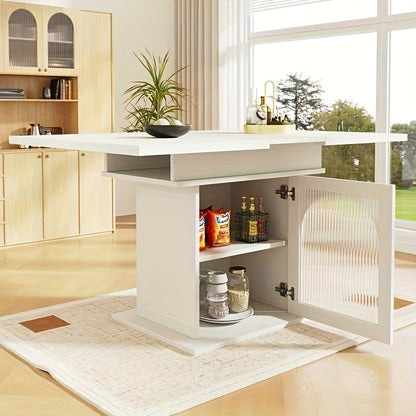 Eettafel – Eetkamertafel – Keukentafel – Tafel – Meubel – Wit – Vierkant – Met Opbergruimte – Ruimtebesparend Design