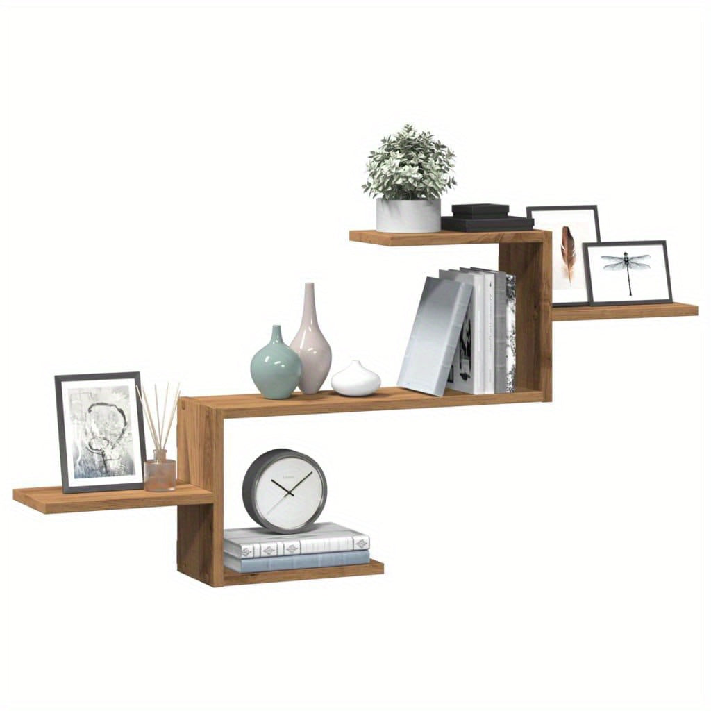 Wandplank – Muurplank – Zwevende Plank – Fotoplank – Ophangplank – Artisan Eikenhout – 104x15x49 cm – Robuust & Duurzaam