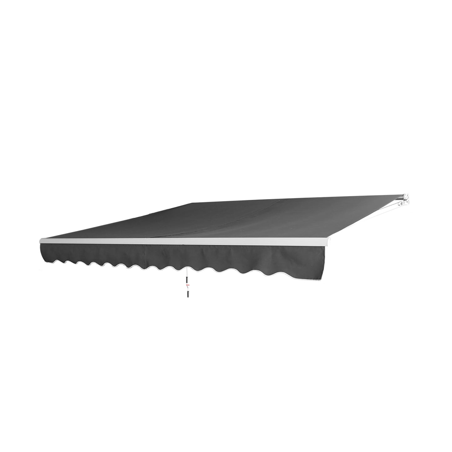 Balkonzeil – Balkondoek – Balkonscherm – Zonwering – Buitenluifel – Aluminium Frame – Handmatige Slinger – 300x250 cm – Donkergrijs