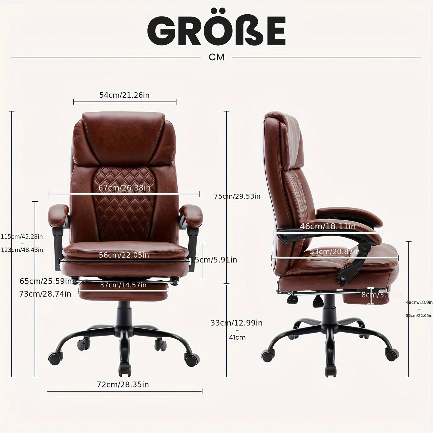 Ergonomische Bureaustoel – Bureaustoel Met Voetensteun – Kantoorstoel – Bureaustoel Met Hoge Rugleuning – Comfortstoel – Kunstleer – Memory Foam Zitting – 360° Draaibaar