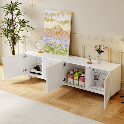 Modern White TV Stand, TV Cabinet, TV Panel, Low TV Stand. Unique Design.