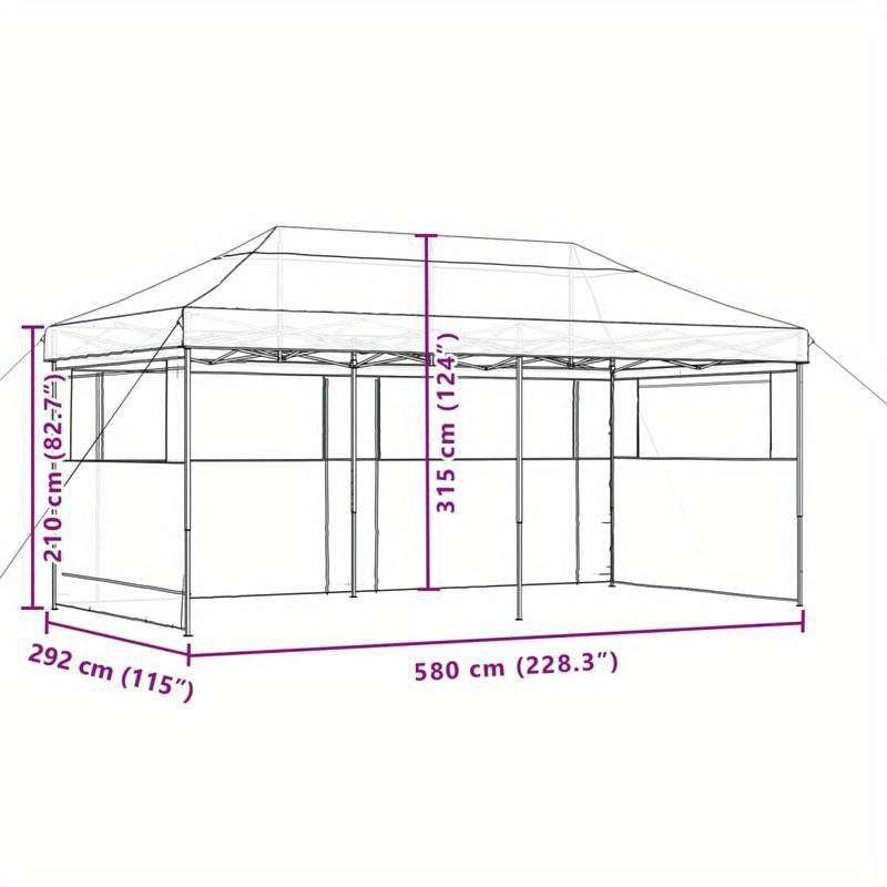 Partytent – Tent – Tuinkamer – Evenemententent – Pop-up Tent – Beige Kleur – Inklapbaar Ontwerp – Snelle Opzet Zonder Gereedschap