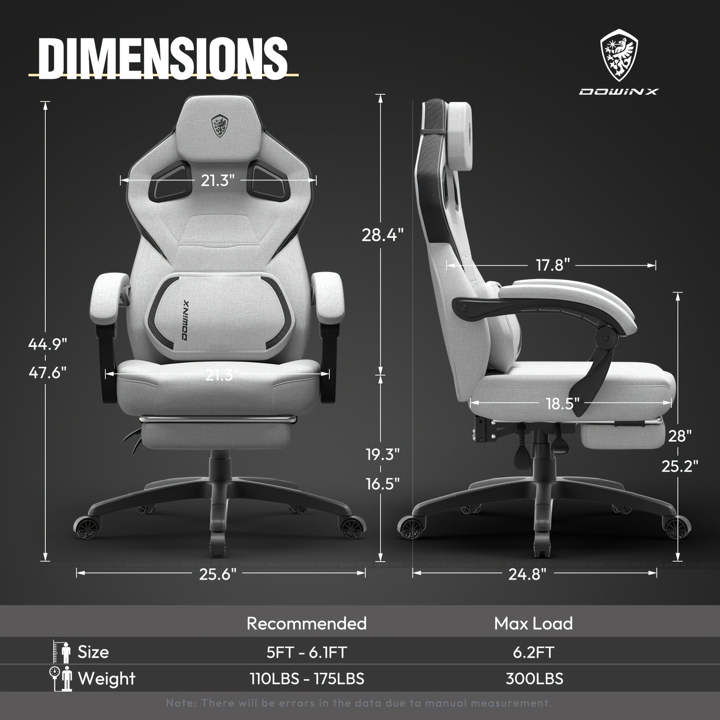 Ergonomische Gamingstoel – Bureaustoel – Gamestoel – Zitzakstoel – Computerstoel – Met Voetensteun – Verstelbare Hoofd- en Lendensteun – Maximale Draagkracht 136 kg – Zwarte PU Bekleding