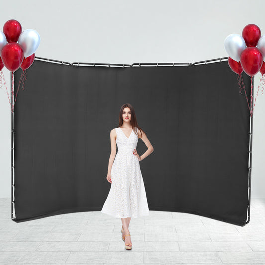 Fotografie Achtergrondstandaard – Backdrop Frame – Fotostatief – Studio Beugel – Achtergrondhouder – 4x2,4m Polyester – Makkelijk Montage & Draagtas