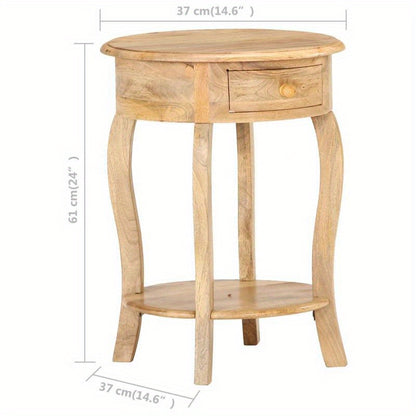 Bijzettafel – Bijzettafeltje – Nachtkastje – Salontafel – Banktafel – Massief Mangohout – Compact 37x37x61 cm
