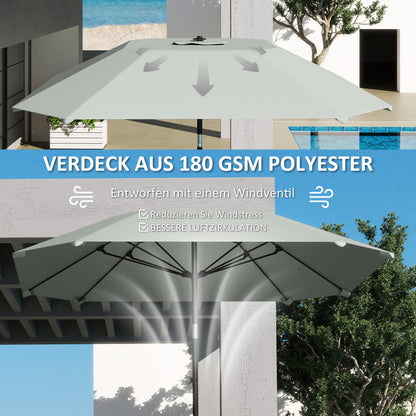 Parasol – Zonnescherm – Terrasparasol – Buitenparasol – Verstelbare Parasol – 2,3 Meter Diameter – Aluminium Frame Met Fiberglas