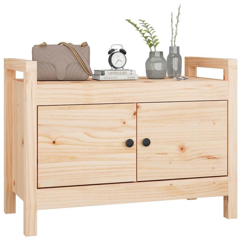 This Bench, Measuring 80X40X60 Cm And Made of Solid Pine Wood, Is Ideal As a Shoe Stool in Your Hallway Or As a Storage Stool in Your Living Room.