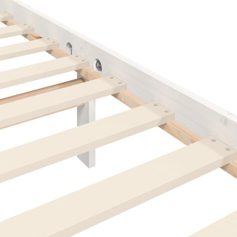 White Wooden Bed Frame 120x200cm - Contemporary Minimalist Design with Headboard, Easy Assembly, Durable & Removable, Perfect for Modern Bedroom Decor, Bedroom Furniture, Sleek Headboard, Sturdy Construction