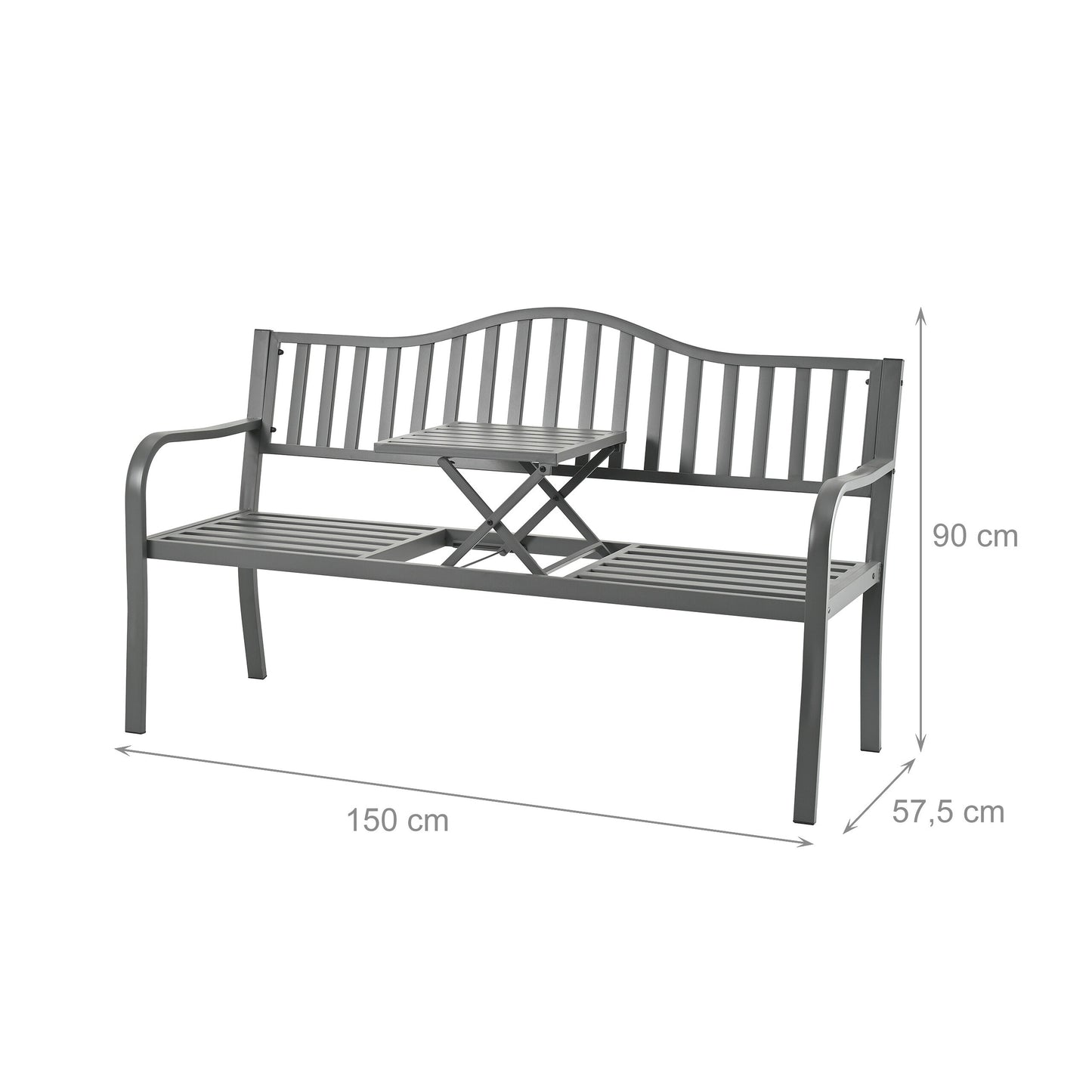 3-delige Tuinset – Bistroset – Balkonset – Terrasmeubilair – Buitenmeubelset – Aluminium – Compact & Weerbestendig – Verstelbare Stoelen