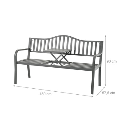 3-delige Tuinset – Bistroset – Balkonset – Terrasmeubilair – Buitenmeubelset – Aluminium – Compact & Weerbestendig – Verstelbare Stoelen