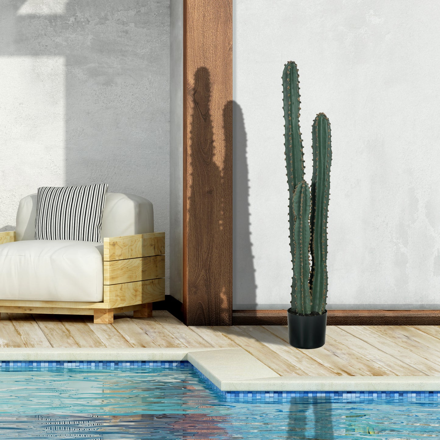 Kunststof Cactus – Nepplant – Sierplant – Kamerplant – Groene Plant – Groot Formaat 120 cm – Realistisch Uitziend
